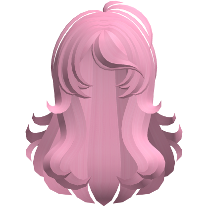 fluffy swirly long side bang hair hot pink Roblox item