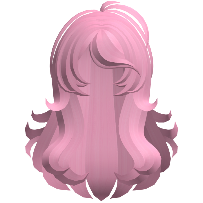 fluffy swirly long side bang hair hot pink
