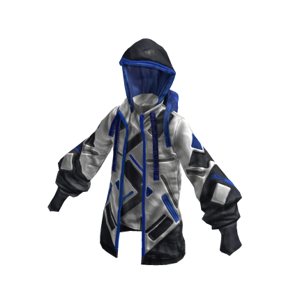 Sci-fi Hoodie | White & Blue | Futuristic thumbnail