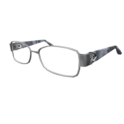 Silver Y2K Marbled Glasses - Low