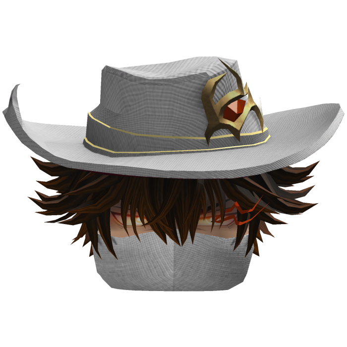 Fluffy Hair with Mask & Hat - White Orange