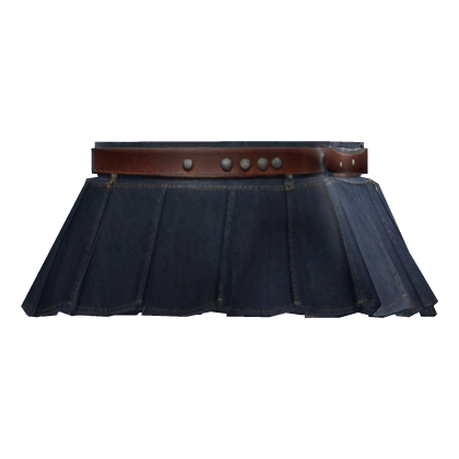 Jeans Pleated skirt with belt (blue)