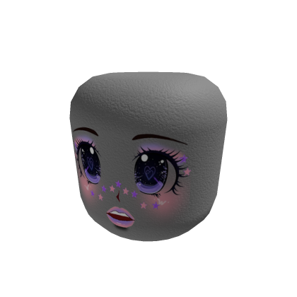HeadFaceAnimeBabyLilacPurplePinkCuteStarsEyesheart