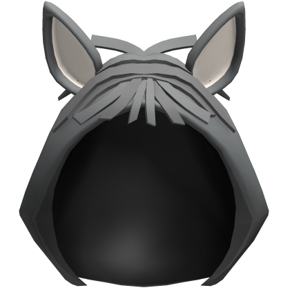 Gray Kawaii Horse Plush Hood