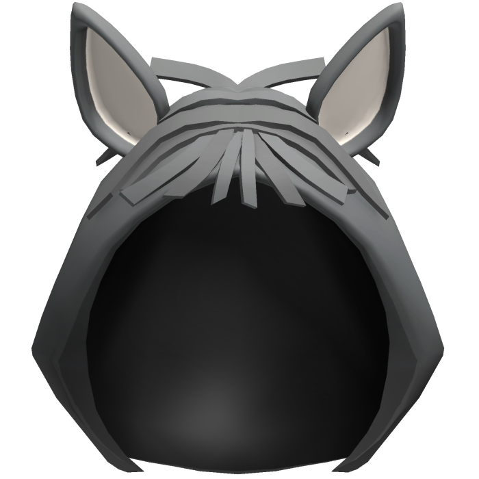 Gray Kawaii Horse Plush Hood