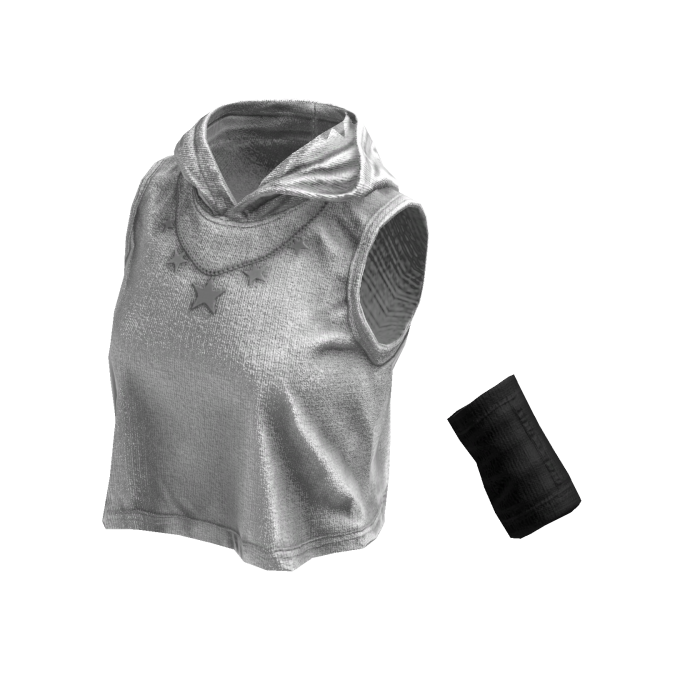 Sleeveless Stylish Hoodie (White Black)