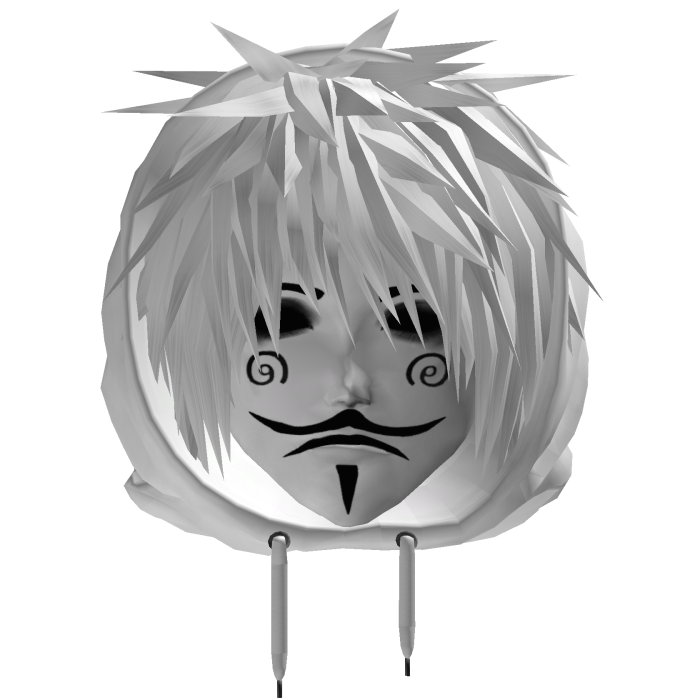 Messy Emo Spiky Hair White W Hacker Face Hoodie