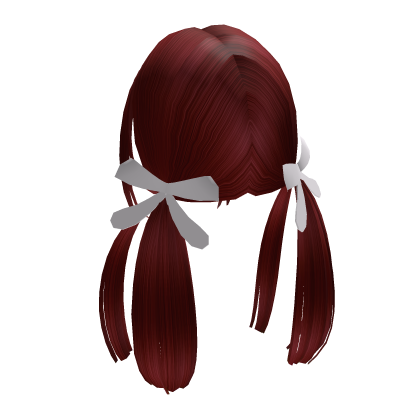 Red Cottage Bowed Low Ponytail Hair Roblox item