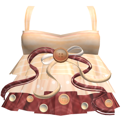 Polka Dot Button Ruffle Dress in Brown Chocolate