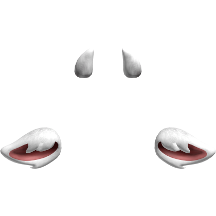 Furry Cow Ears & Horns | White Roblox item