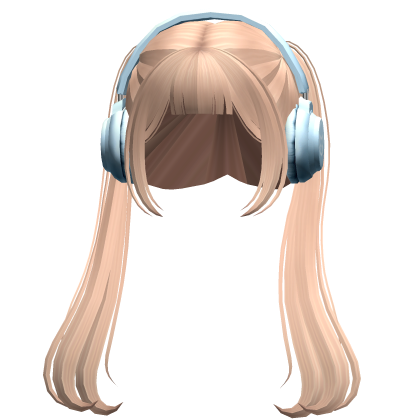 Long Anime TwinTails w/ Headphones (Blonde)  Roblox item
