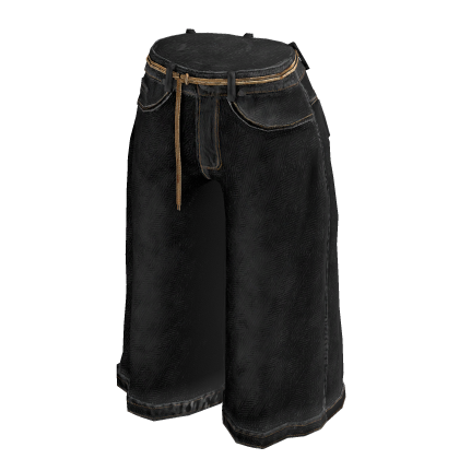 black oversized denim jean shorts