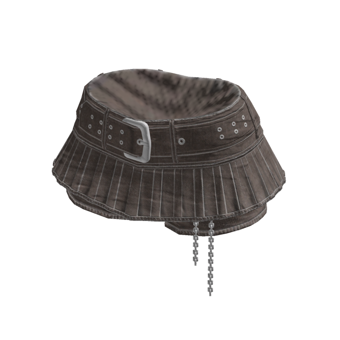 Y2K Pleated Mini Skirt w/ Belt & Chain (Brown)