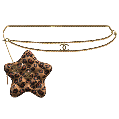 Brown Leopard Cstar Quilted Waist Bag Gold Roblox item