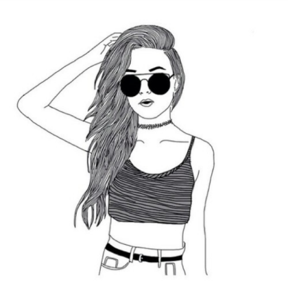 black and white girl Roblox decal