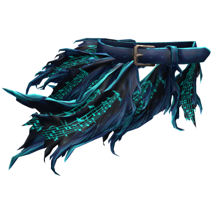Teal Goth Tattered Belt Skirt