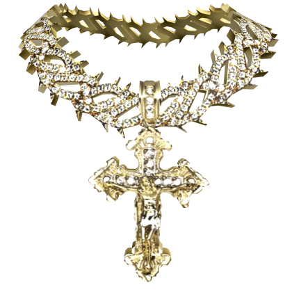 4.0 boy jesus piece cross w spiked necklace thumbnail