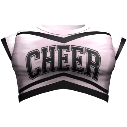 Preppy Varsity Cheer Crop Top (Light Pink & Black)