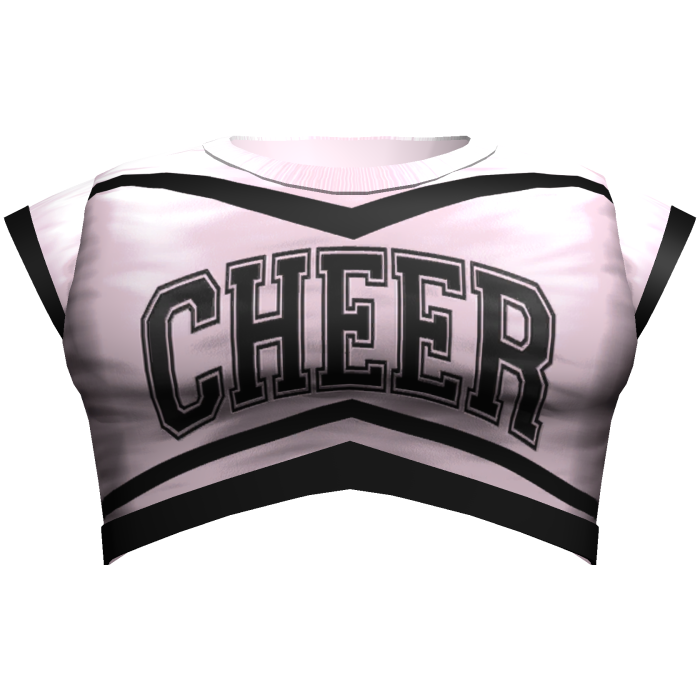Preppy Varsity Cheer Crop Top (Light Pink & Black)