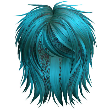 Short Fluffy Scene Blowout Cyan Cheetah