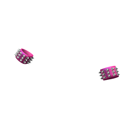 Emo Gothic Spiked Stud Bracelets (Hot Pink) thumbnail