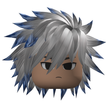 Spiky Layered Anime Hair (Silver/Blue)