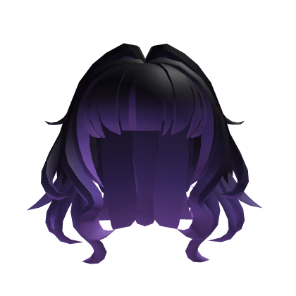 Black Purple cute fluffy hair