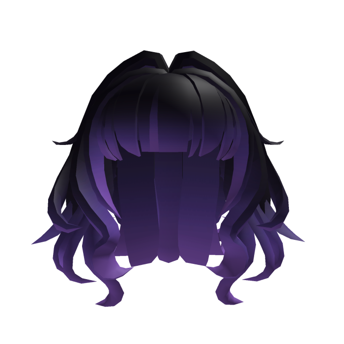 Black Purple cute fluffy hair