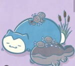 Snorlax and wooper on top
