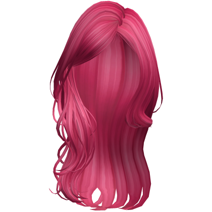 Hot Pink Long Wavy Layered Blowout