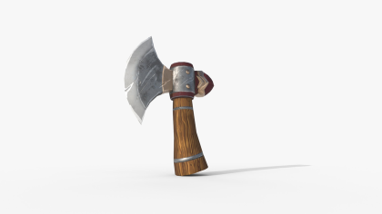 Stylized Fantasy Battle Axe - Low Poly Game Ready  preview 5