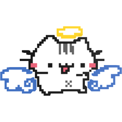 [Shoulder] - Pixel Cute Basileaf Angel Cat Meme Roblox item