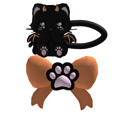 ♡ kawaii bat kitty clip in orange