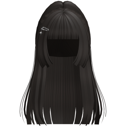 Long Layered Ponytail Hair Bangs Dark Brown Roblox item