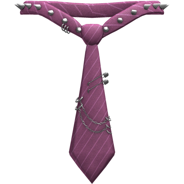 Pink Striped Emo Chained Tie