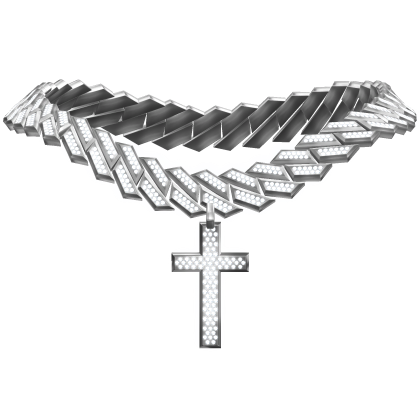 Glowing Emissive Cross Chain Jewelry Iced Cuban Roblox item