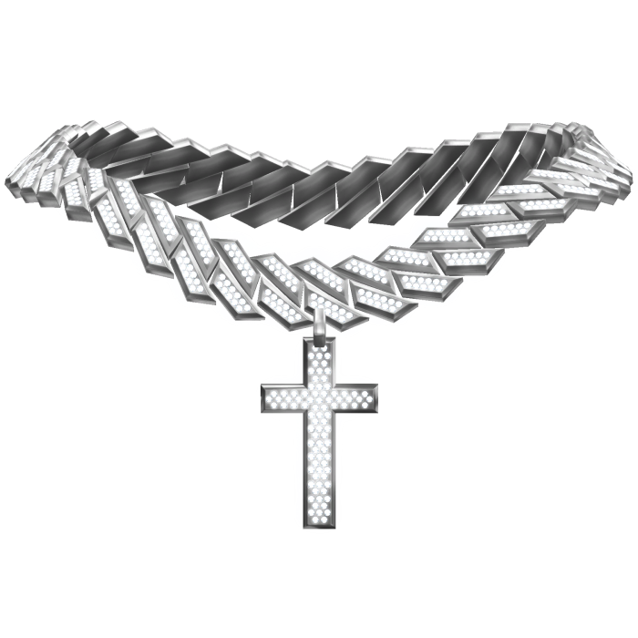 Emissive Cross Chain Jewelry Iced Out Cuban Y2K