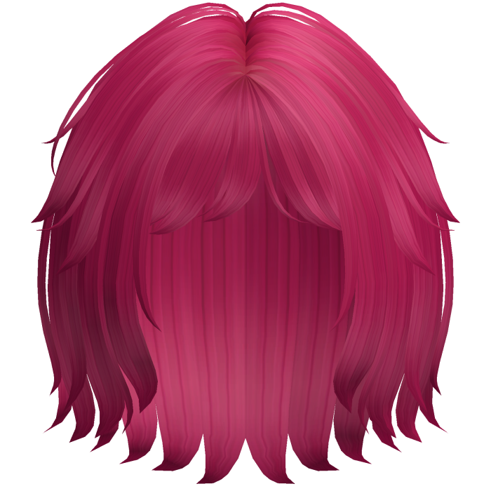 Soft Messy Bob w/ Curtain Bangs (Hot Pink)