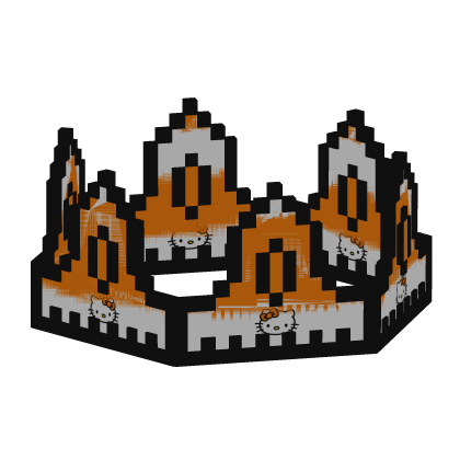 Halloween Orange Hello Kitty Animated 8-Bit Crown Roblox item