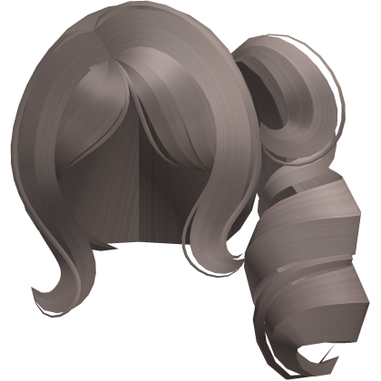 moe cutecore curly big side ponytail ash brown