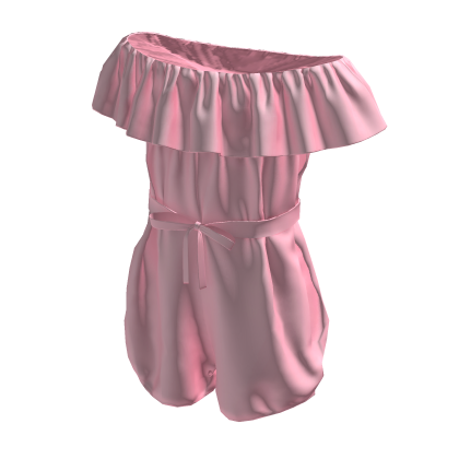 Pink Off Shoulder Romper thumbnail