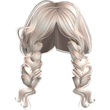 messy swirly shoujo twin braids -platinum Roblox item