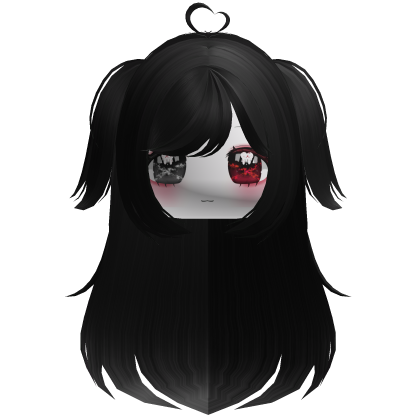Halloween Moe Messy Goth Hair w Pigtails Black Roblox item