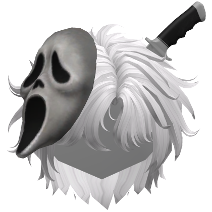 Halloween Ghost Face Knife Hair White
