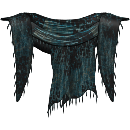 1.0 cyan distressed grunge gothic emo scarf Roblox item