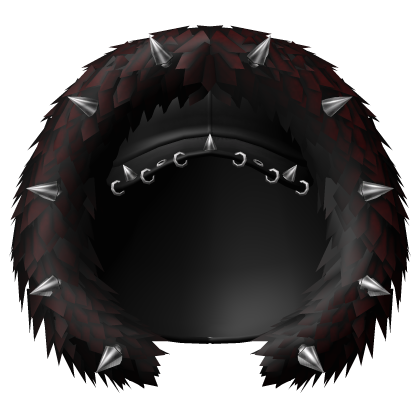 ┊♰ ꒱ gothic spiked fur hood w/ cap ꒰red꒱  