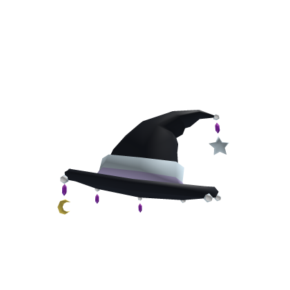 Low Poly Black & White Witch Hat