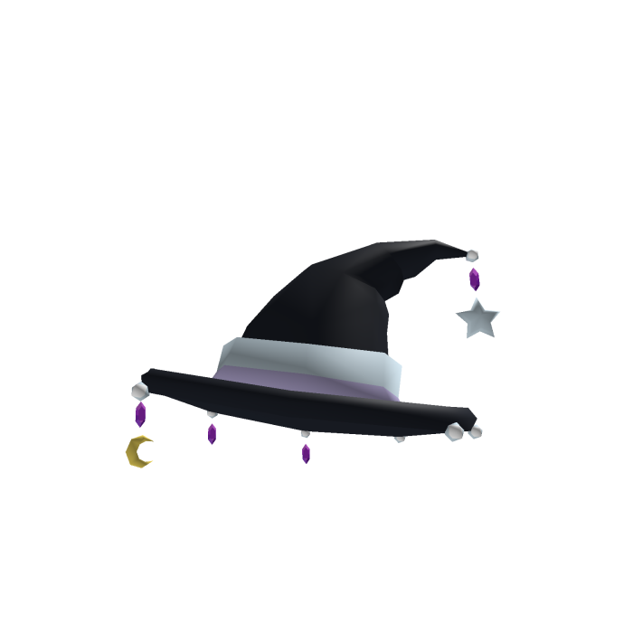 Low Poly Black & White Witch Hat