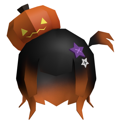 Low Poly Halloween Pumpkin Pigtail Hair Orange Roblox item