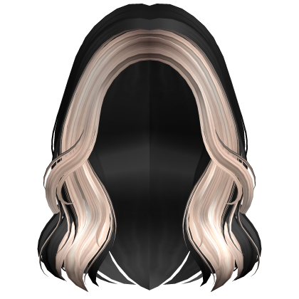 Short Wavy Autumn Girl Hair (Black & Platinum) Roblox item